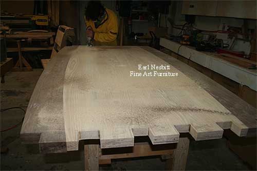 chiseling tenons at one end of custom dining table chiseling tenons at one end of custom dining table